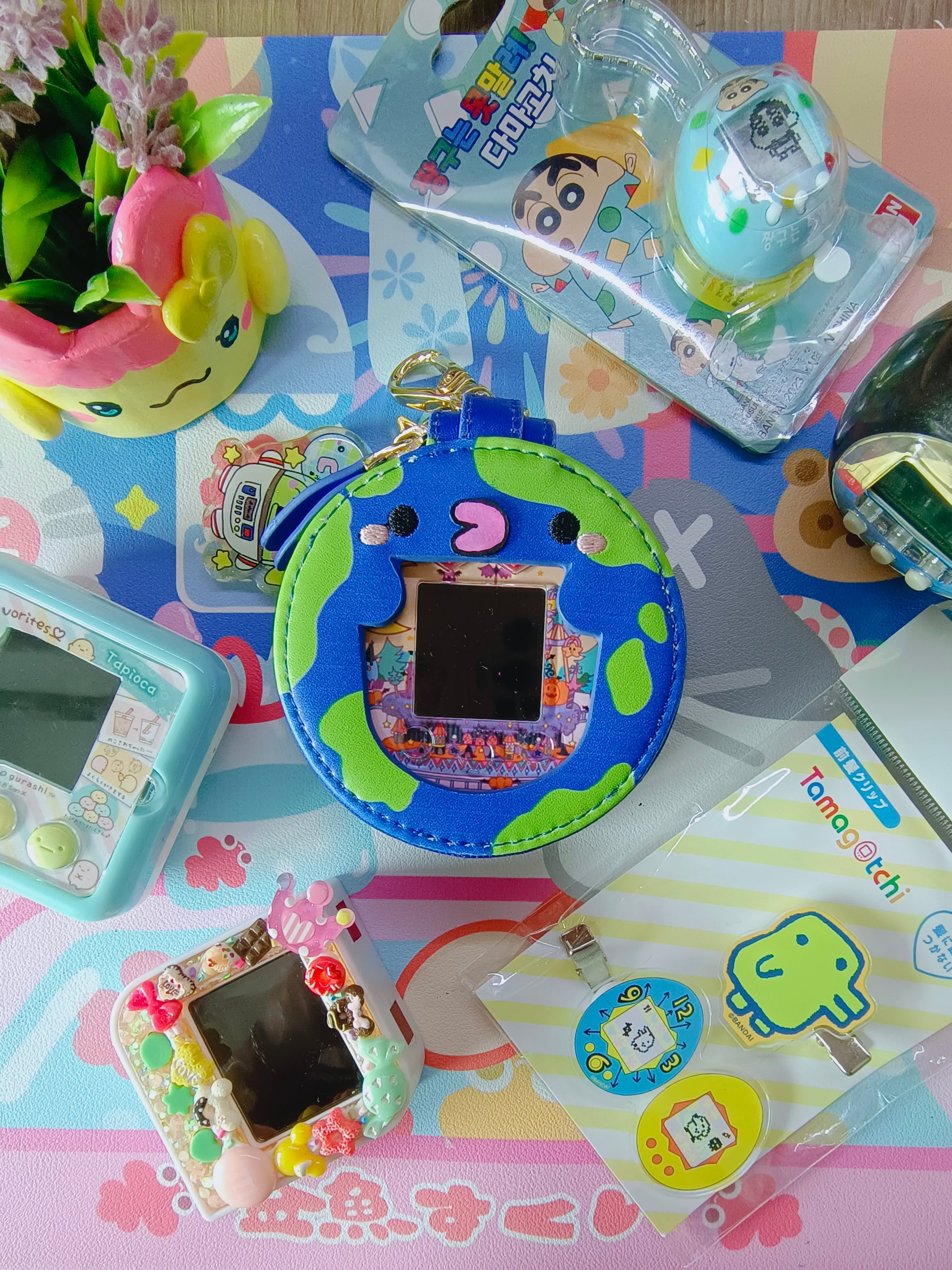Tamagotchi Earth and Kuchipatchi Zipper Pouch - Fuzzy N Chic
