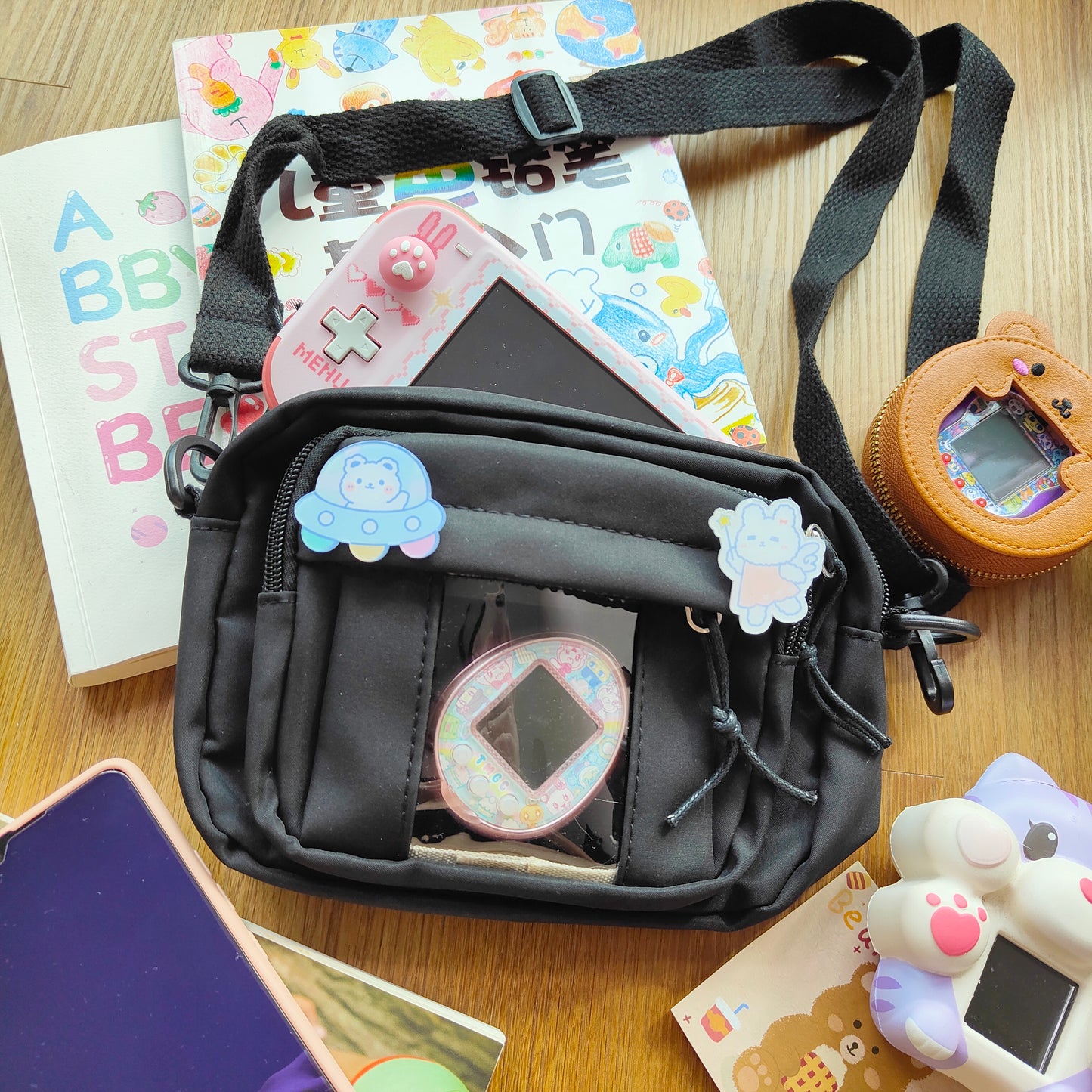 Sling Bag with Clear Compartment 4 - Fuzzy N Chic