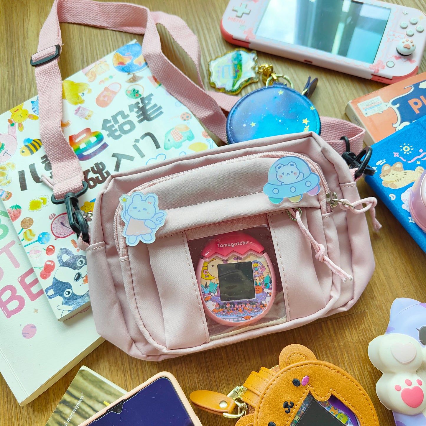 Sling Bag with Clear Compartment 4 - Fuzzy N Chic