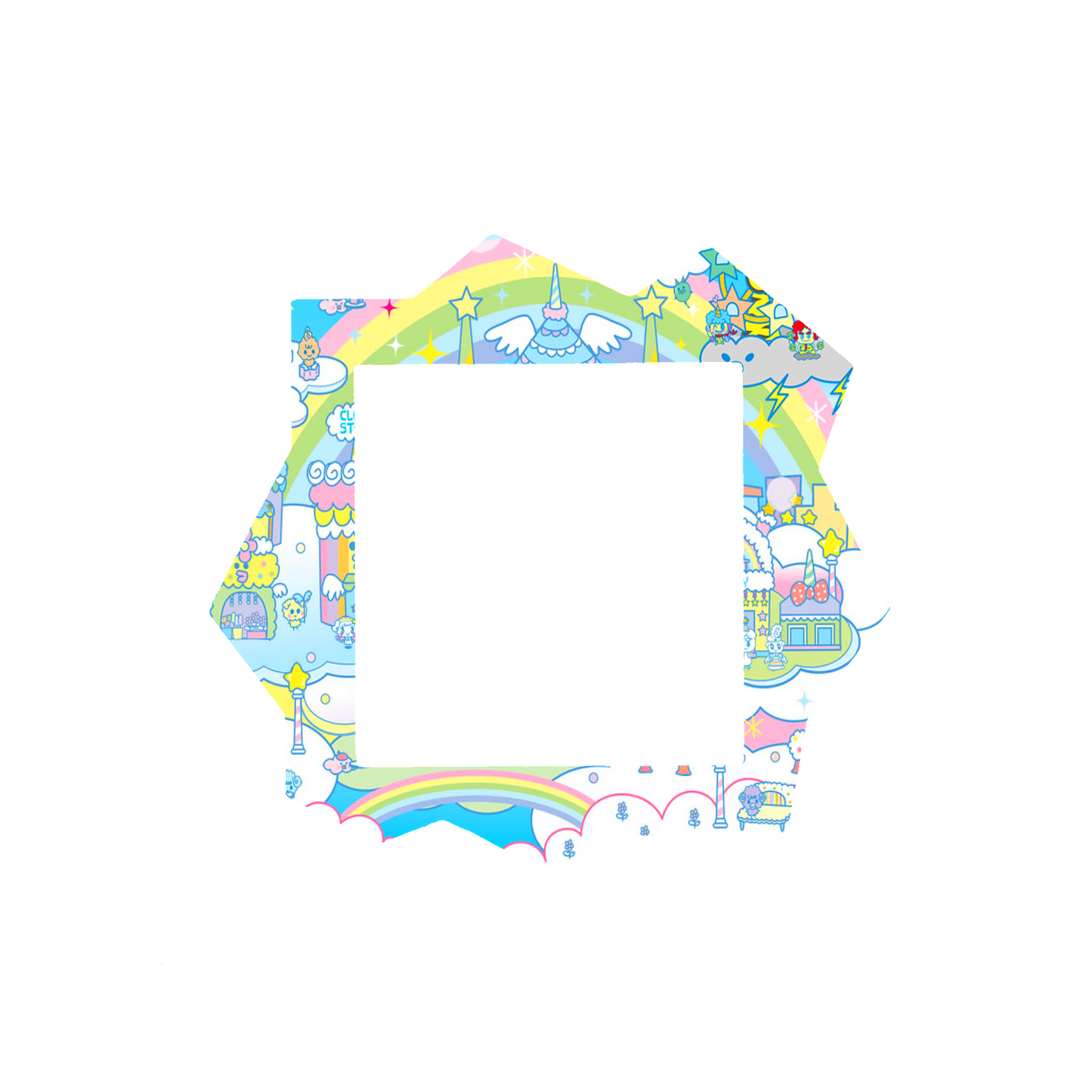 Tamagotchi Paradise Faceplate - rainbow town - Fuzzy N Chic