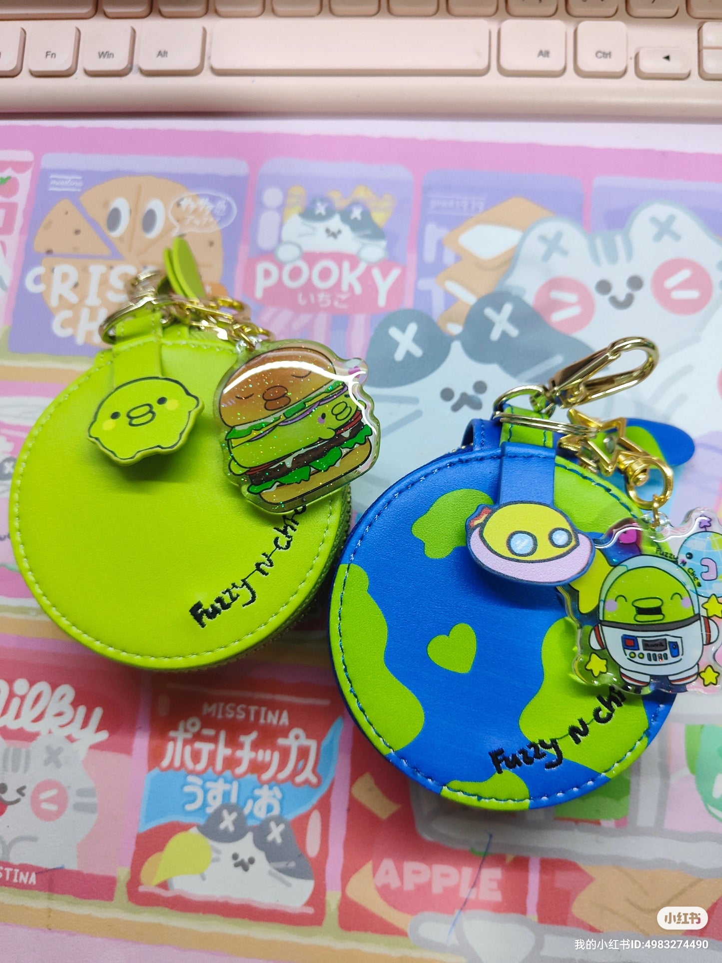 Tamagotchi Earth and Kuchipatchi Zipper Pouch - Fuzzy N Chic