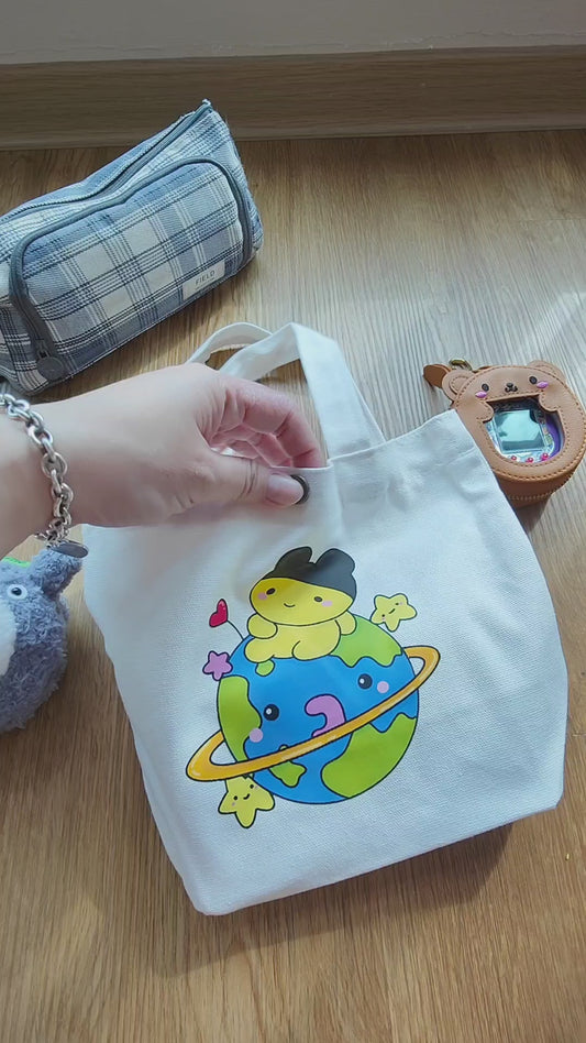 帆布小包-地球上懒惰的Mametchi