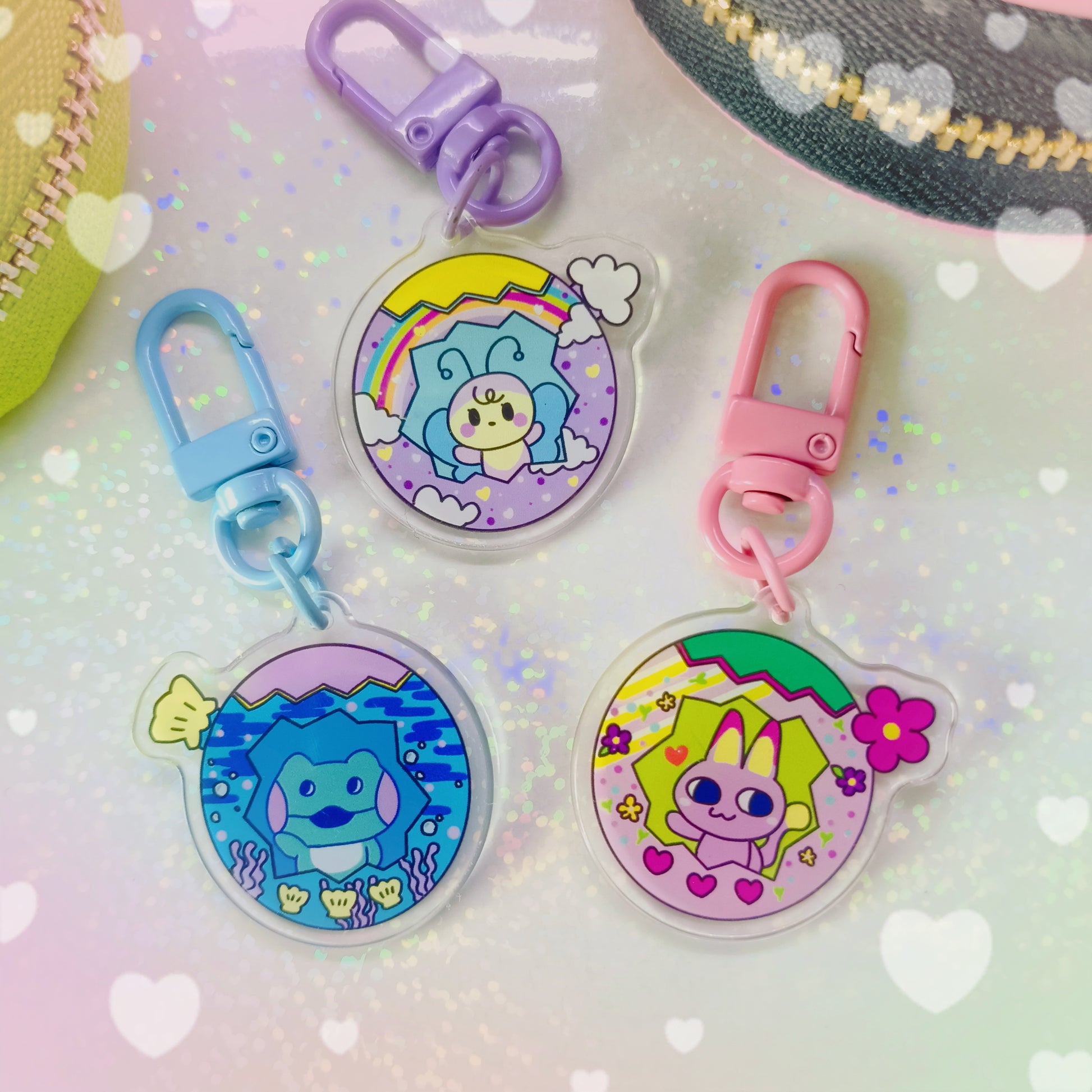 Tamagotchi Violetchi Zipper Pouch for Paradise!❤️ - Fuzzy N Chic