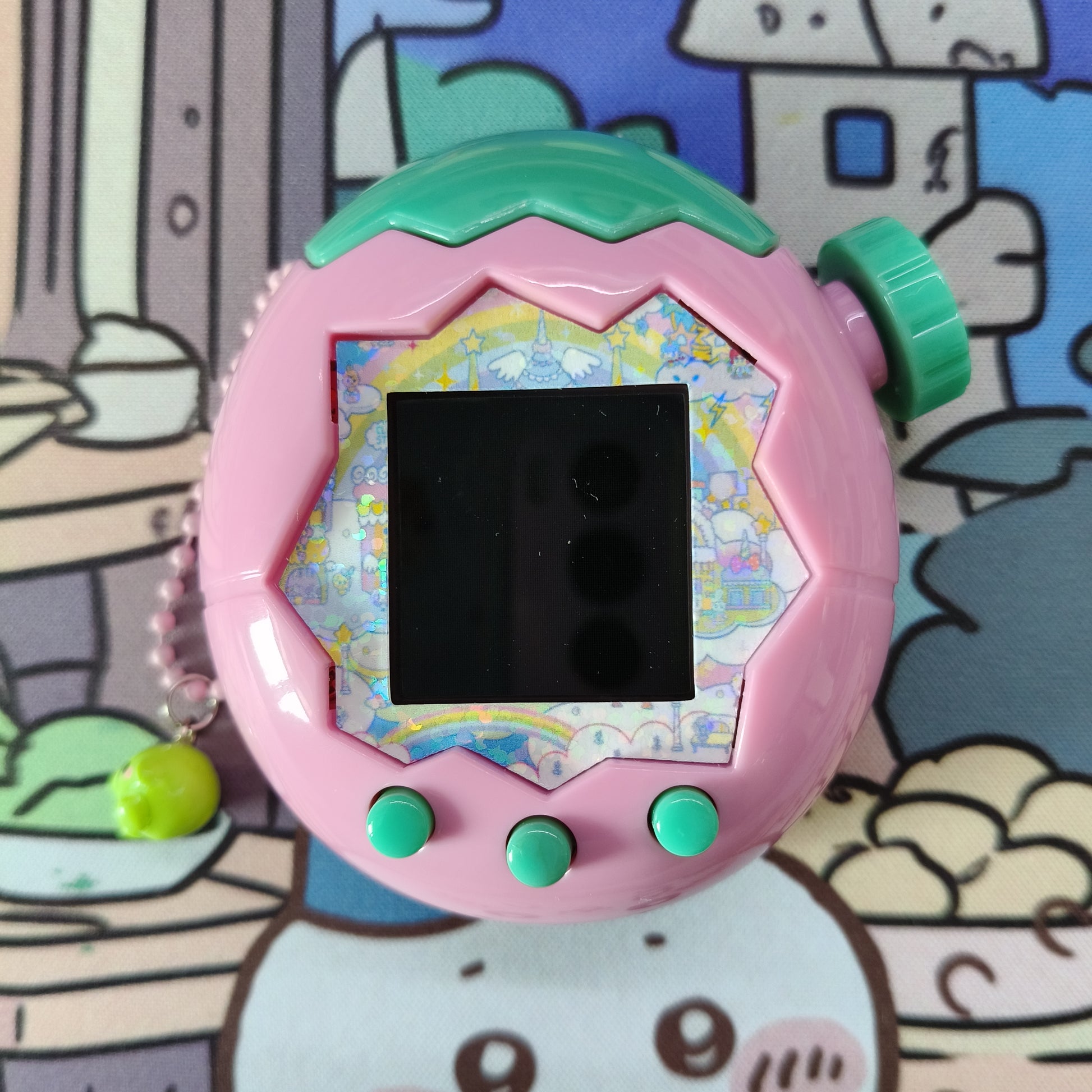 Tamagotchi Paradise Faceplate - rainbow town - Fuzzy N Chic