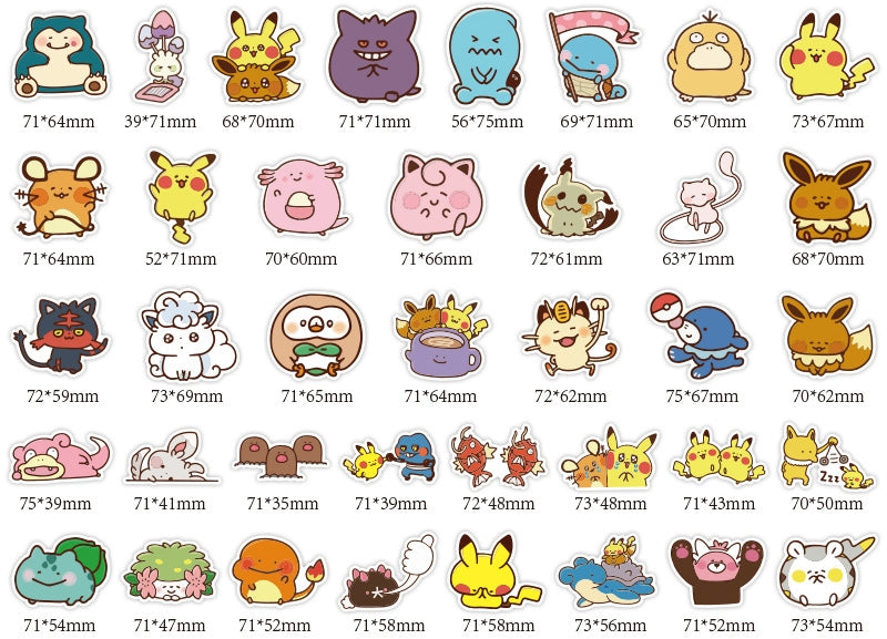Pokemon Stickers Pack - Fuzzy N Chic