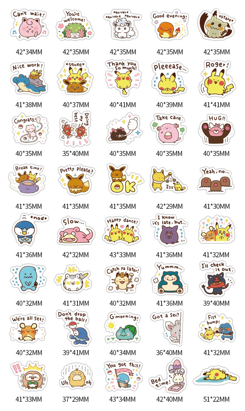 Pokemon with word Stickers Pack - Fuzzy N Chic