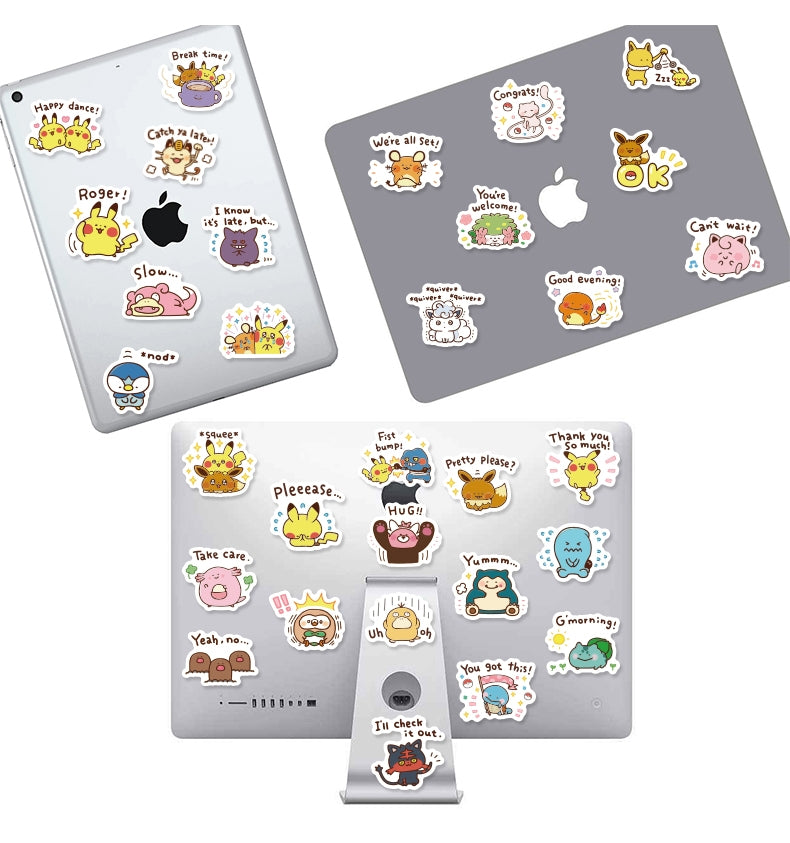 Pokemon with word Stickers Pack - Fuzzy N Chic