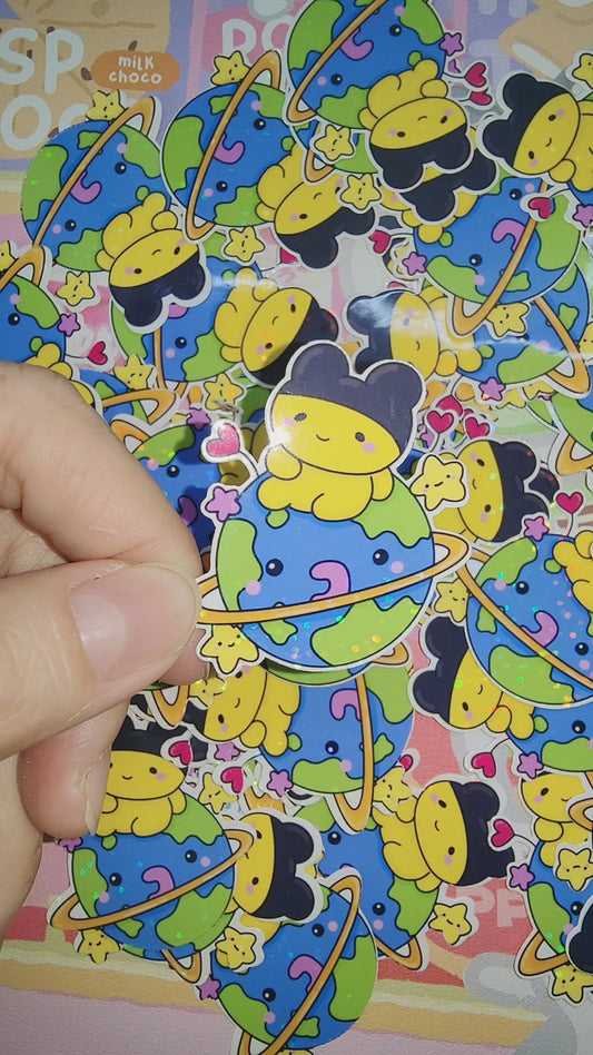 懒惰的 Mametchi 在地球上休息