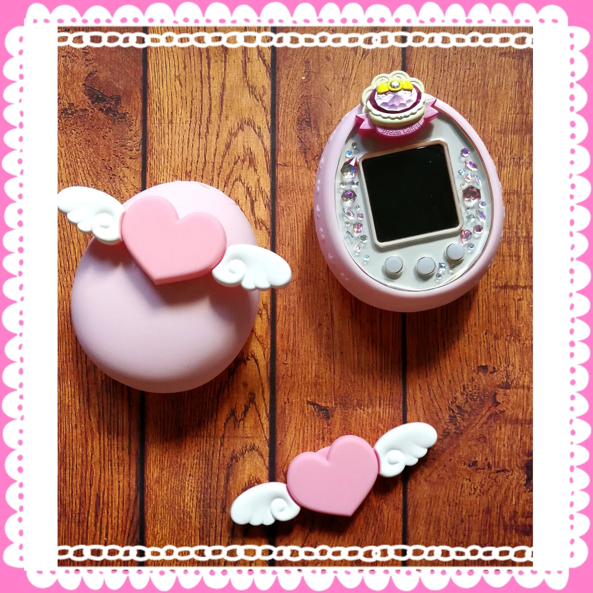 Tamagotchi silicone Angel heart cover for Meets, M!X, P's Fuzzy N Chic