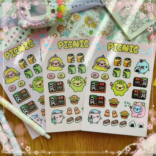 Yarn babies Picnic Stickers set Fuzzy N Chic